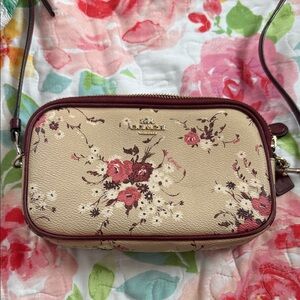 Coach Burgundy Floral Crossbody Bag